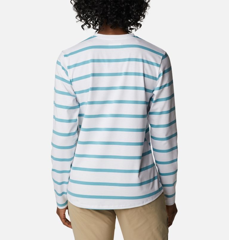 Women's Columbia Sun Trek Pattern Long Sleeve T Shirts Stripe | CA-P831C