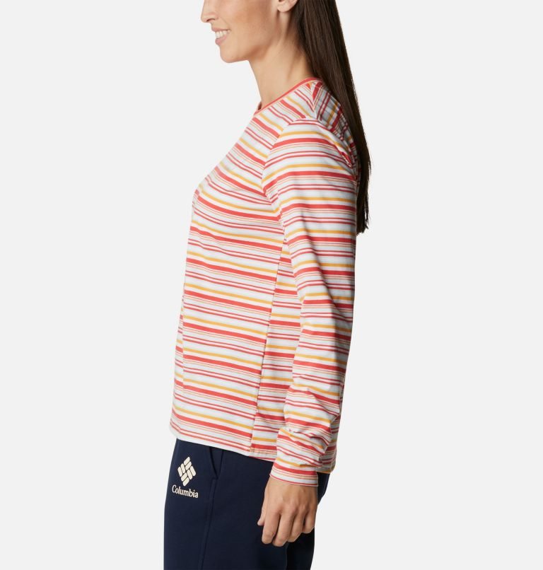 Women's Columbia Sun Trek Pattern Long Sleeve T Shirts Stripe | CA-TA6C5