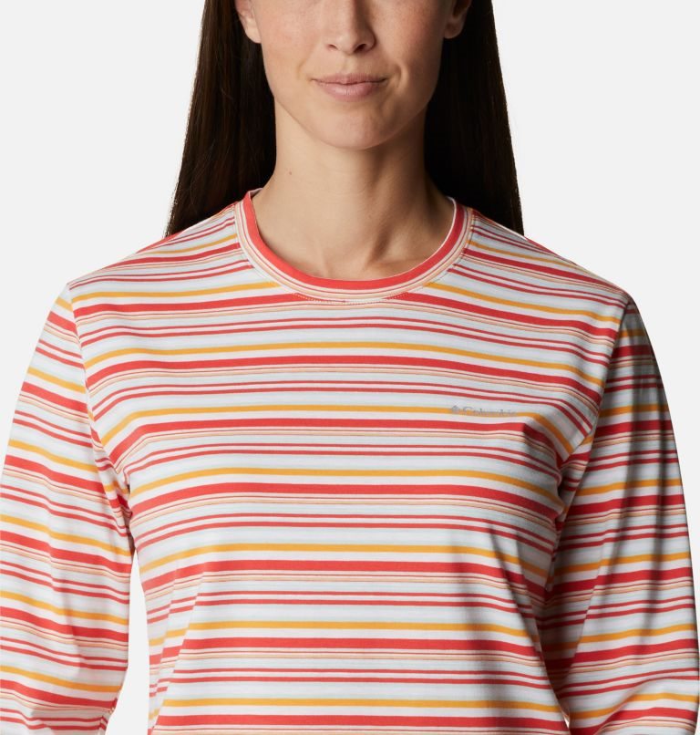 Women's Columbia Sun Trek Pattern Long Sleeve T Shirts Stripe | CA-TA6C5