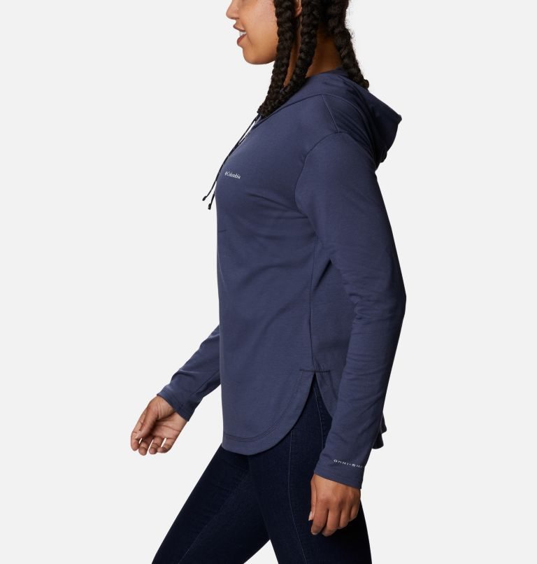 Women's Columbia Sun Trek Pullover Hoodie Navy | CA-L6A0C