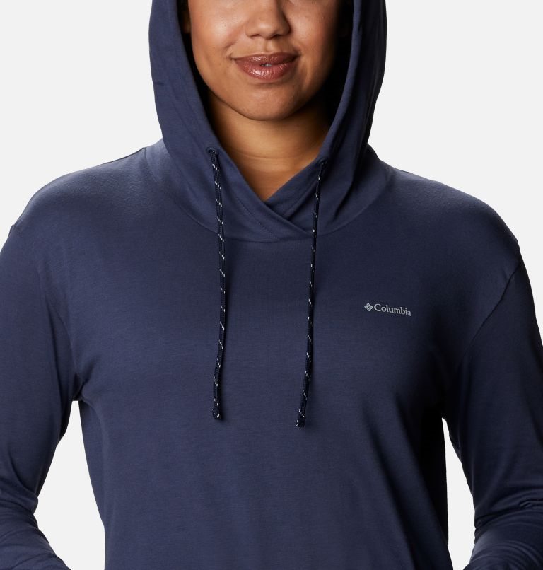 Women's Columbia Sun Trek Pullover Hoodie Navy | CA-L6A0C