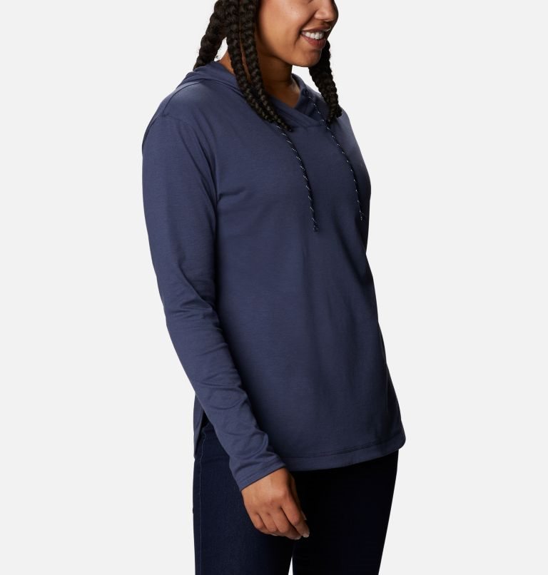 Women's Columbia Sun Trek Pullover Hoodie Navy | CA-L6A0C