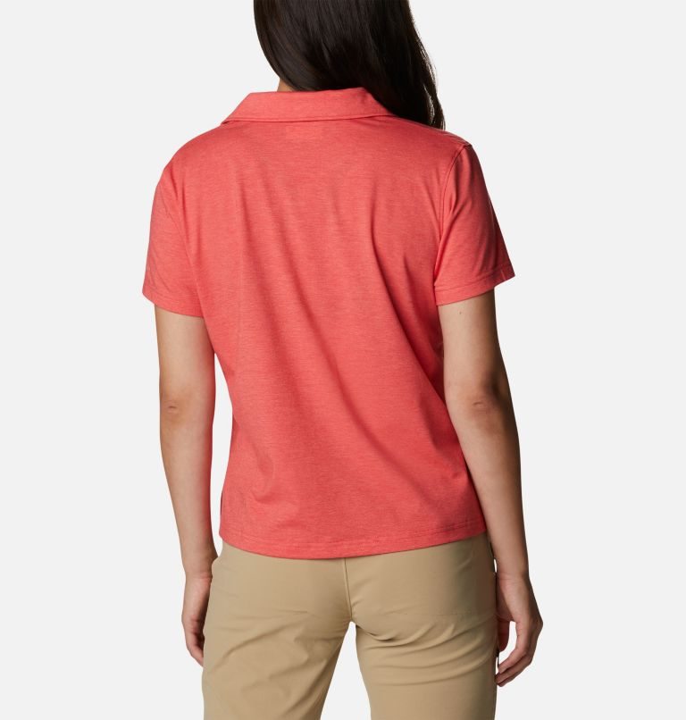 Women's Columbia Sun Trek Short Sleeve Polo Shirts Red | CA-BA136