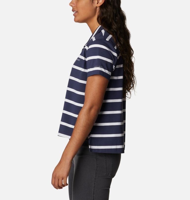 Women's Columbia Sun Trek Short Sleeve Polo Shirts Stripe | CA-I061L