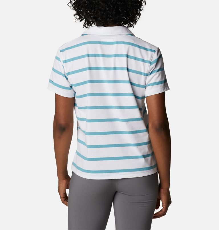 Women's Columbia Sun Trek Short Sleeve Polo Shirts Stripe | CA-V405A