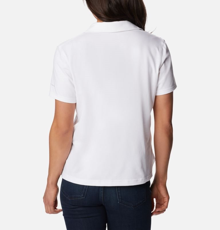 Women's Columbia Sun Trek Short Sleeve Polo Shirts White | CA-Z0L8A