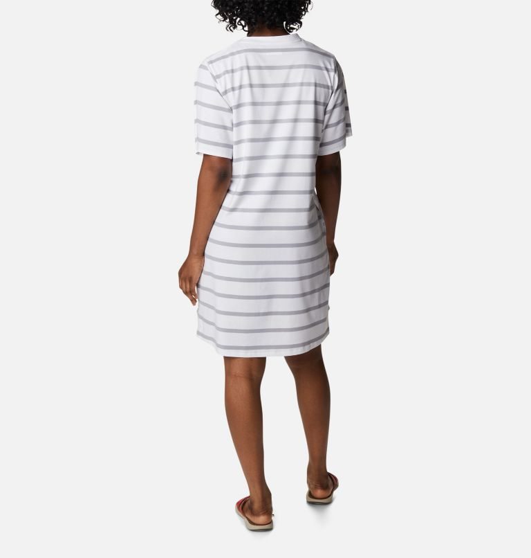 Women's Columbia Sun Trek T-Shirt Dress Stripe | CA-G1L85