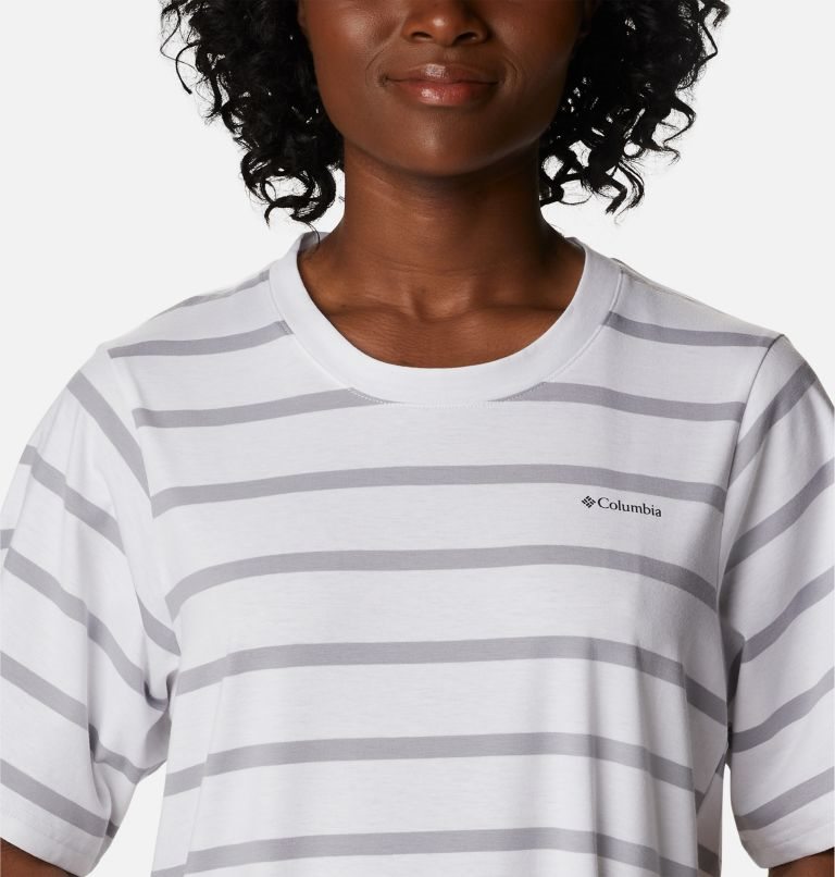 Women's Columbia Sun Trek T-Shirt Dress Stripe | CA-G1L85