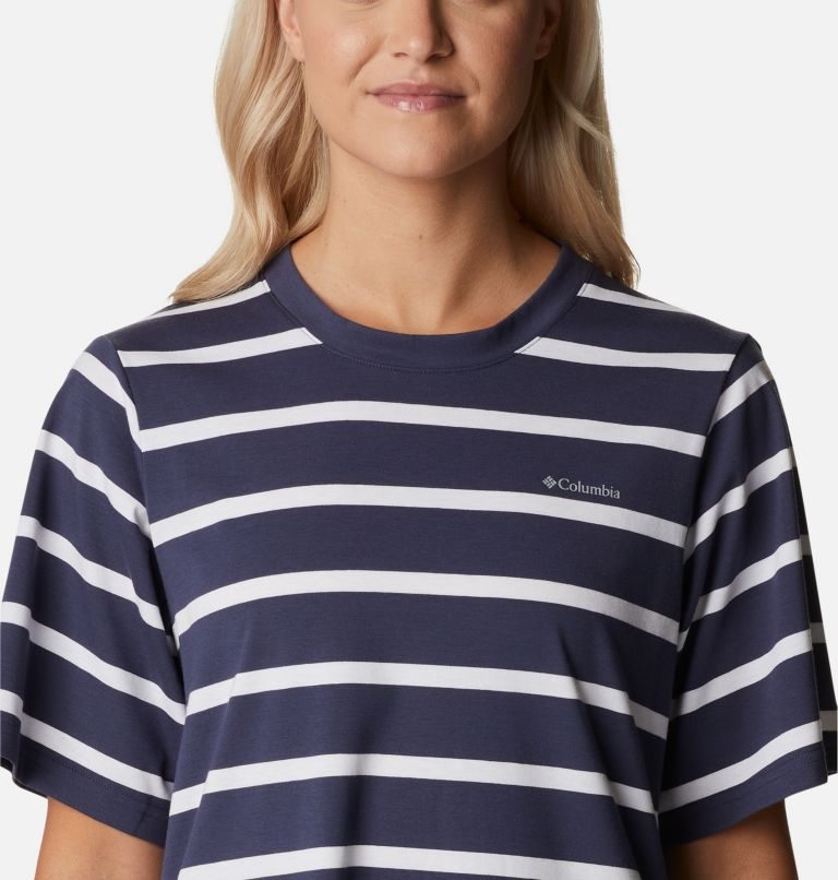Women's Columbia Sun Trek T-Shirt Dress Stripe | CA-H60A3