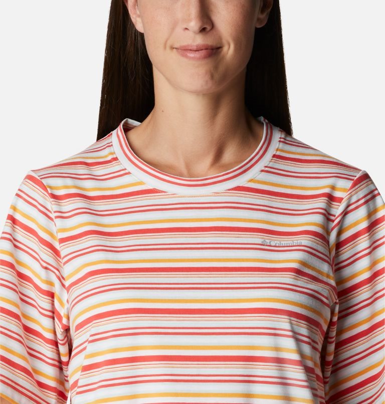Women's Columbia Sun Trek T-Shirt Dress Stripe | CA-LC346