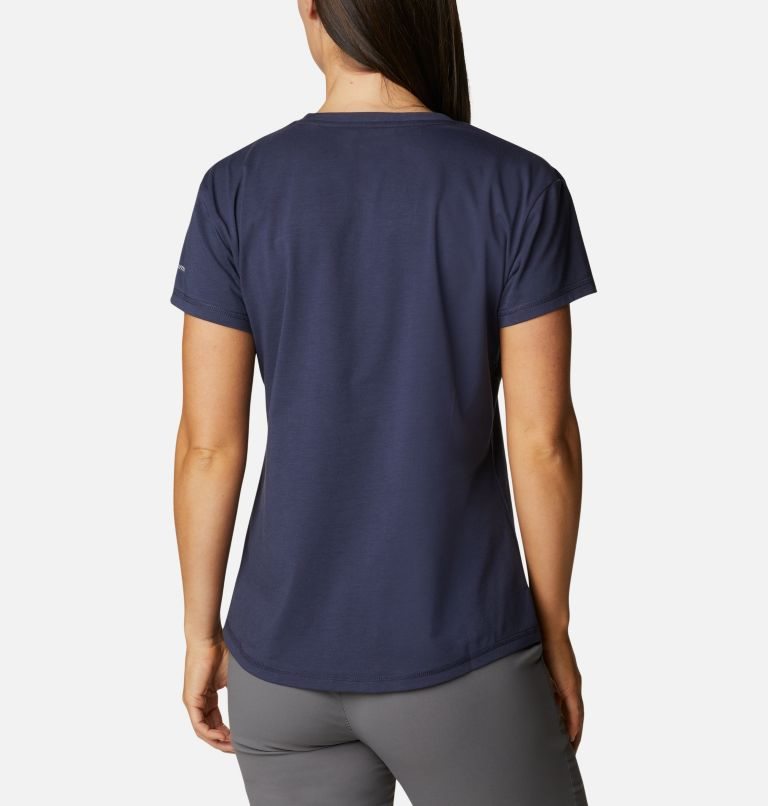 Women's Columbia Sun Trek T Shirts Navy | CA-P345C