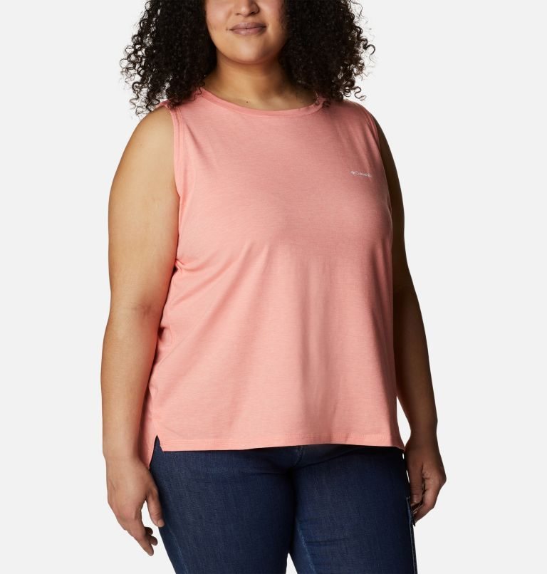 Women's Columbia Sun Trek Tanks Coral | CA-F4C3A