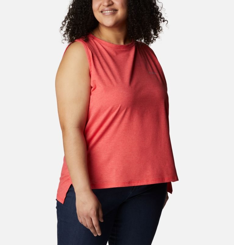 Women's Columbia Sun Trek Tanks Red | CA-W4L16