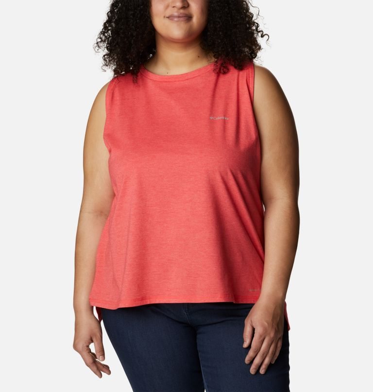 Women\'s Columbia Sun Trek Tanks Red | CA-W4L16