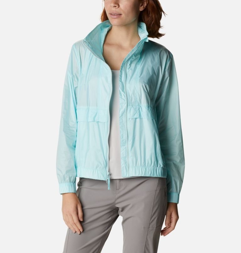 Women's Columbia Sunny City Windbreaker Jackets Turquoise | CA-KAC15