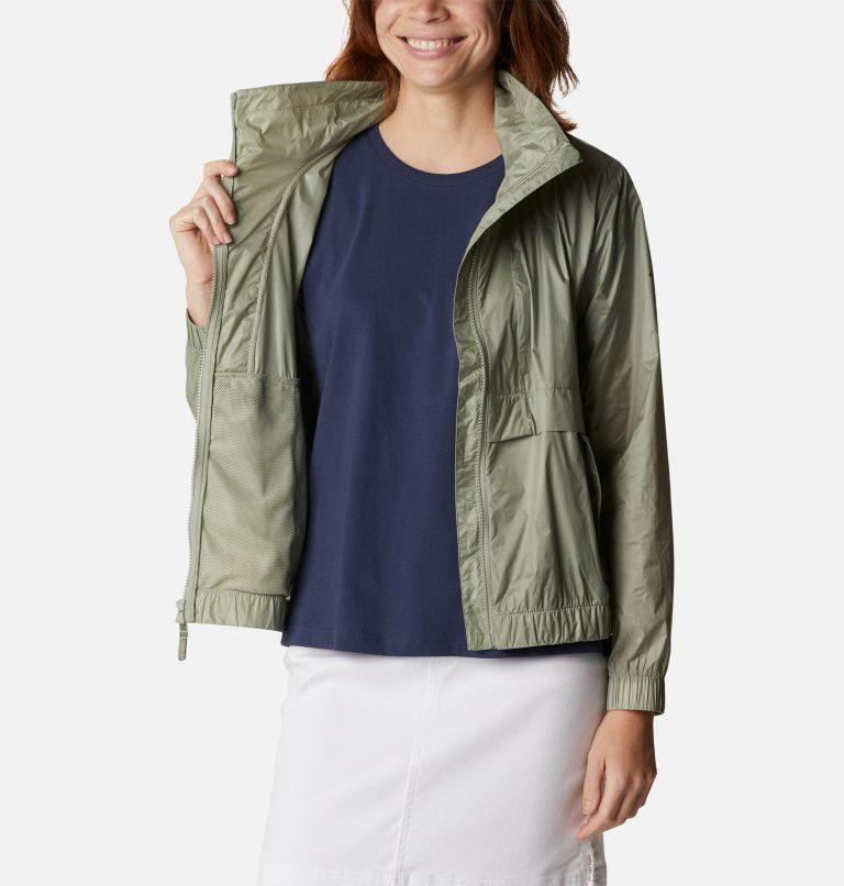 Women's Columbia Sunny City Windbreaker Jackets Olive | CA-MA1L6