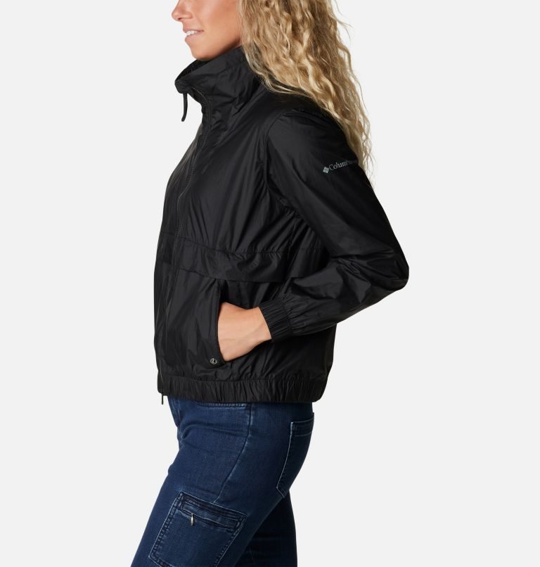 Women's Columbia Sunny City Windbreaker Jackets Black | CA-X4138