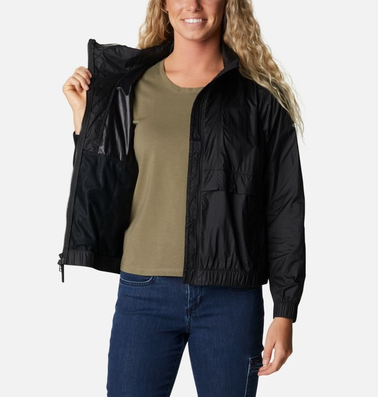 Women's Columbia Sunny City Windbreaker Jackets Black | CA-X4138