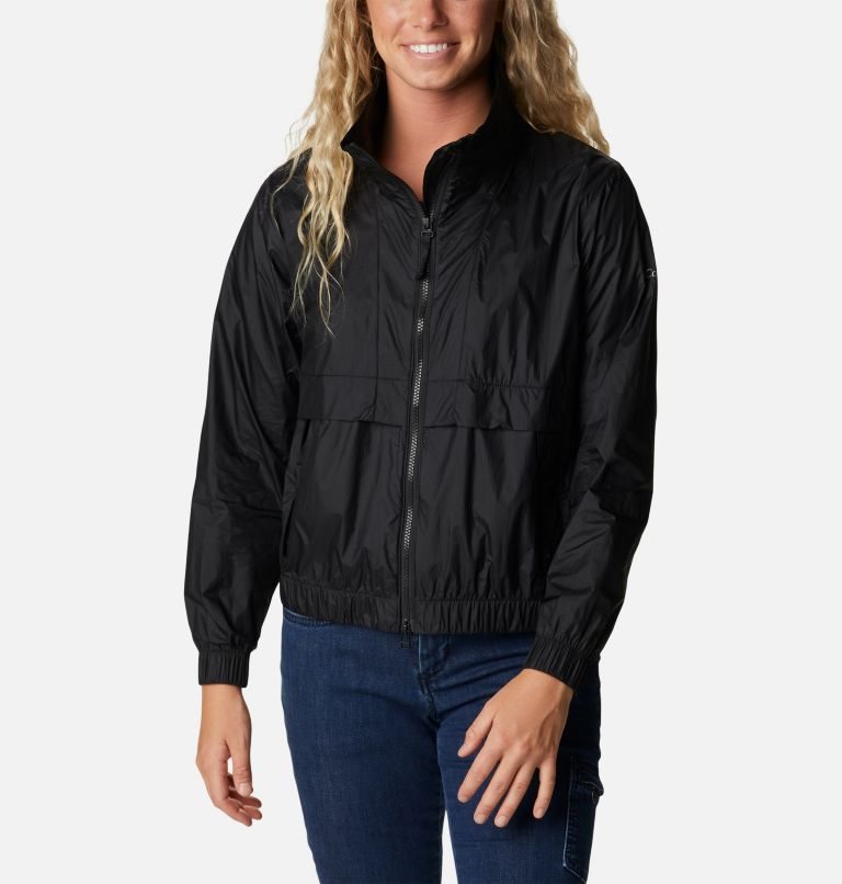 Women\'s Columbia Sunny City Windbreaker Jackets Black | CA-X4138