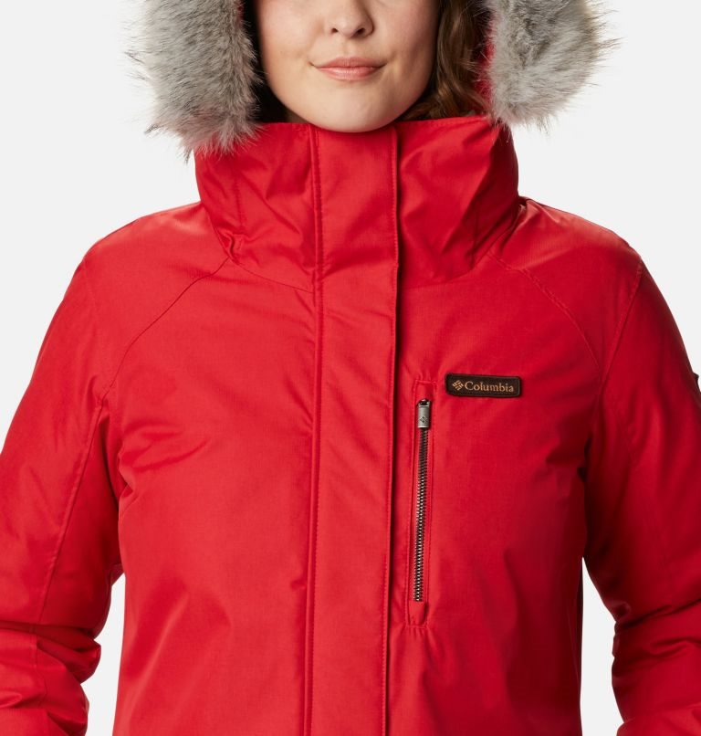Women's Columbia Suttle Mountain Long Insulated Jackets Red | CA-R05C8