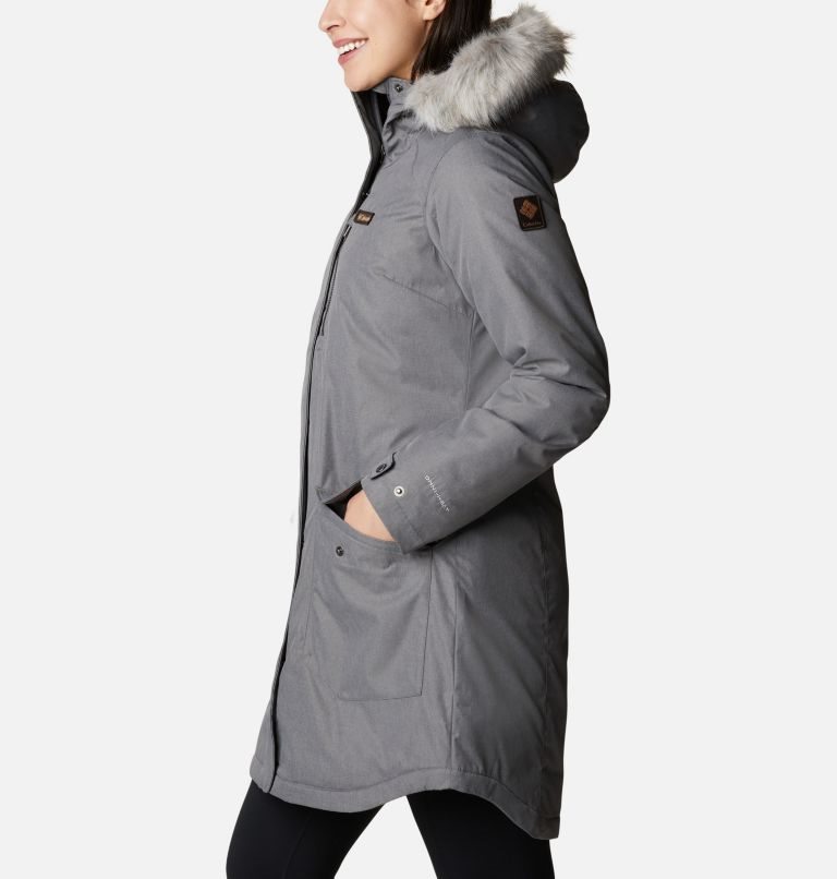 Women's Columbia Suttle Mountain Long Insulated Jackets Grey | CA-V843L