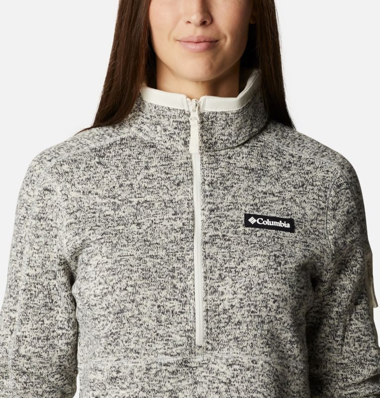 Women's Columbia Sweater Weather Fleece Half Zip Sweatshirts Grey | CA-I61C4