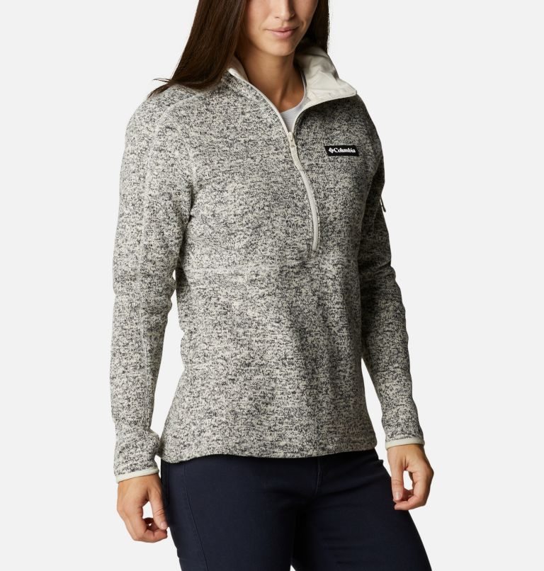 Women's Columbia Sweater Weather Fleece Half Zip Sweatshirts Grey | CA-I61C4
