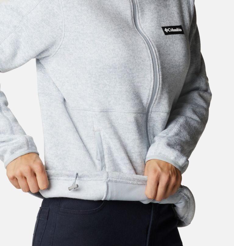 Women's Columbia Sweater Weather Full Zip Fleece Jackets Light Grey | CA-E641L