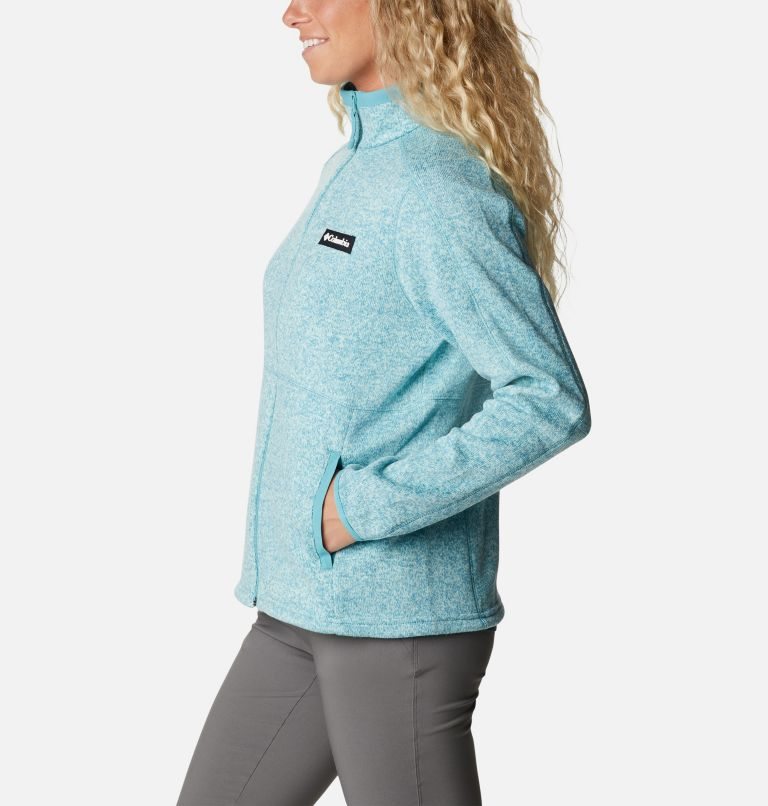 Women's Columbia Sweater Weather Full Zip Fleece Jackets Turquoise | CA-T06C5