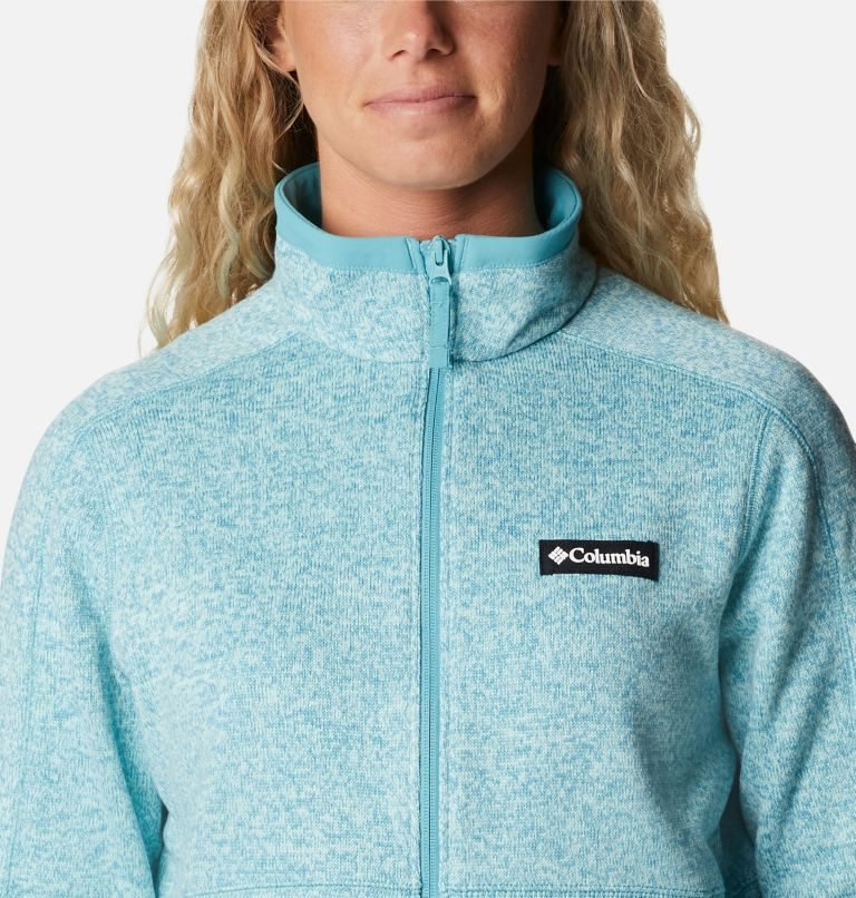 Women's Columbia Sweater Weather Full Zip Fleece Jackets Turquoise | CA-T06C5