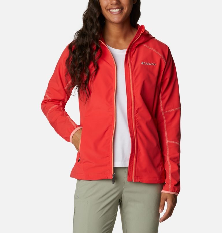 Women's Columbia Sweet As Hooded Shell Jackets Red | CA-AC408