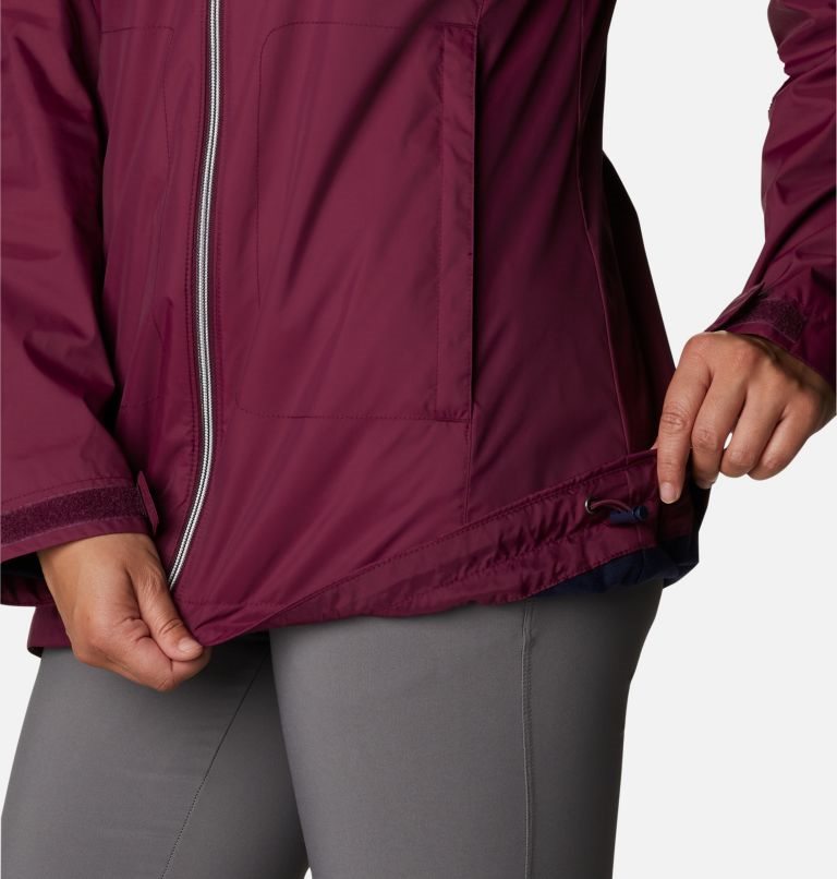 Women's Columbia Switchback Lined Long Jackets Maroon | CA-L4C81