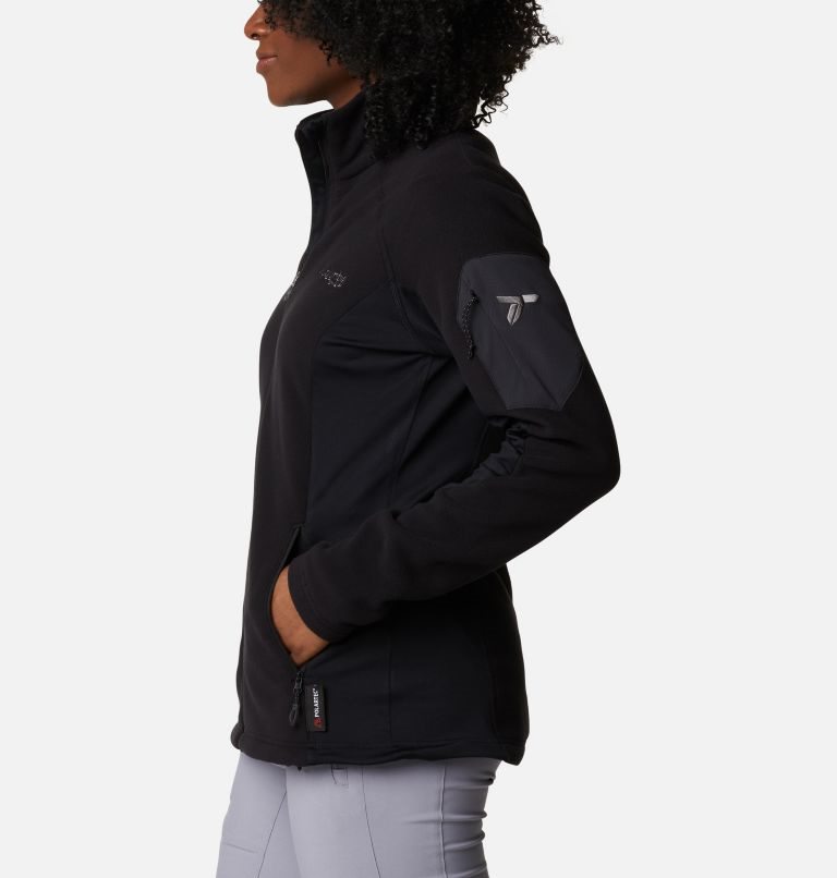 Women's Columbia Titan Pass 2.0 II Full Zip Fleece Jackets Black | CA-A36L4