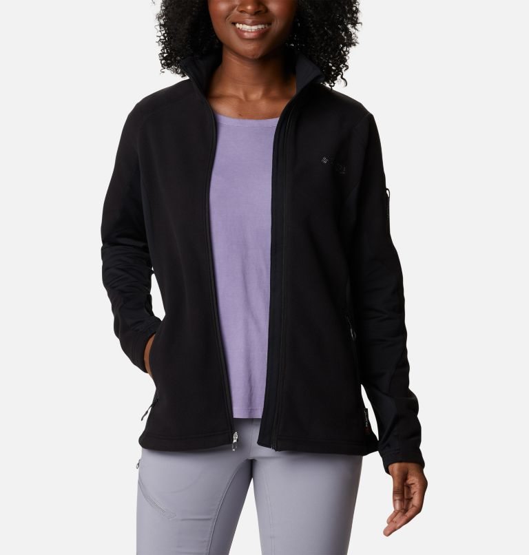 Women's Columbia Titan Pass 2.0 II Full Zip Fleece Jackets Black | CA-A36L4