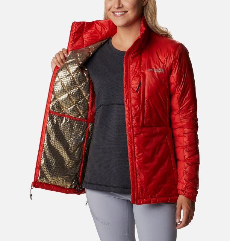 Women's Columbia Titan Pass Omni-Heat Infinity Double Wall Hybrid Insulated Jackets Red | CA-C3015