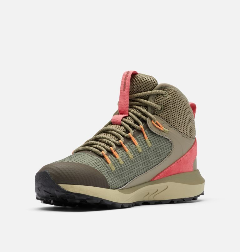 Women's Columbia Trailstorm Mid Waterproof Hiking Shoes Olive | CA-I3485