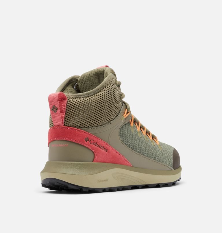Women's Columbia Trailstorm Mid Waterproof Hiking Shoes Olive | CA-I3485