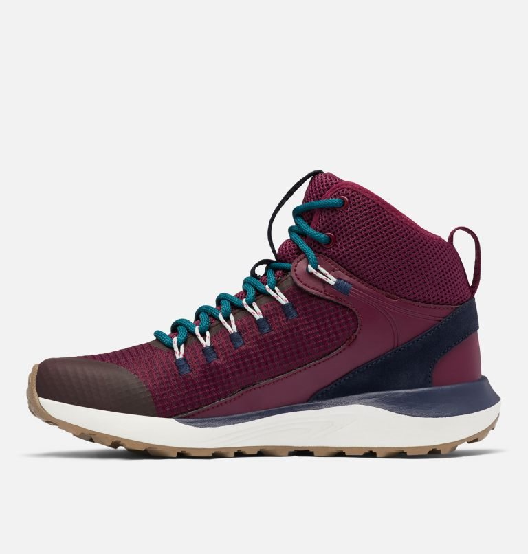 Women's Columbia Trailstorm Mid Waterproof Hiking Shoes Maroon | CA-V5063