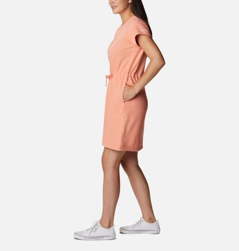 Women's Columbia Trek French Terry Dress Coral | CA-U0L3C