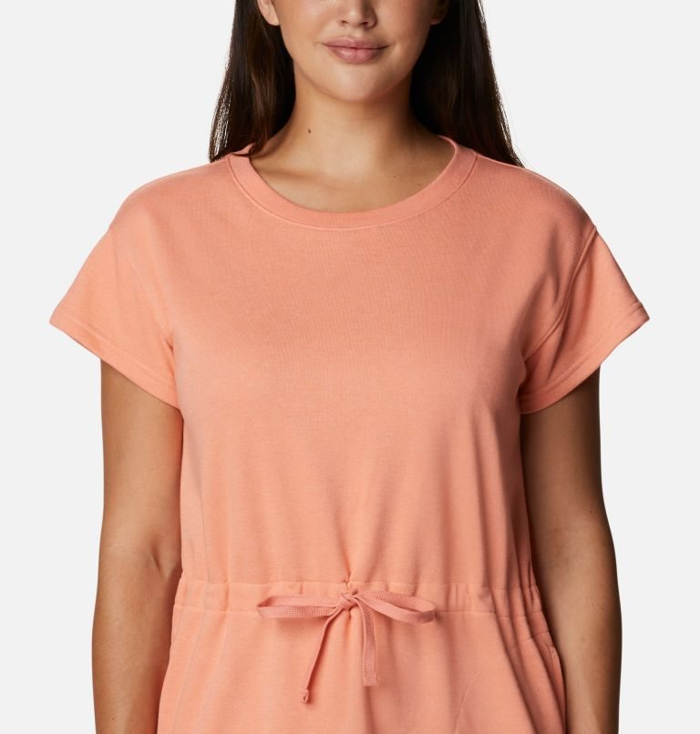 Women's Columbia Trek French Terry Dress Coral | CA-U0L3C