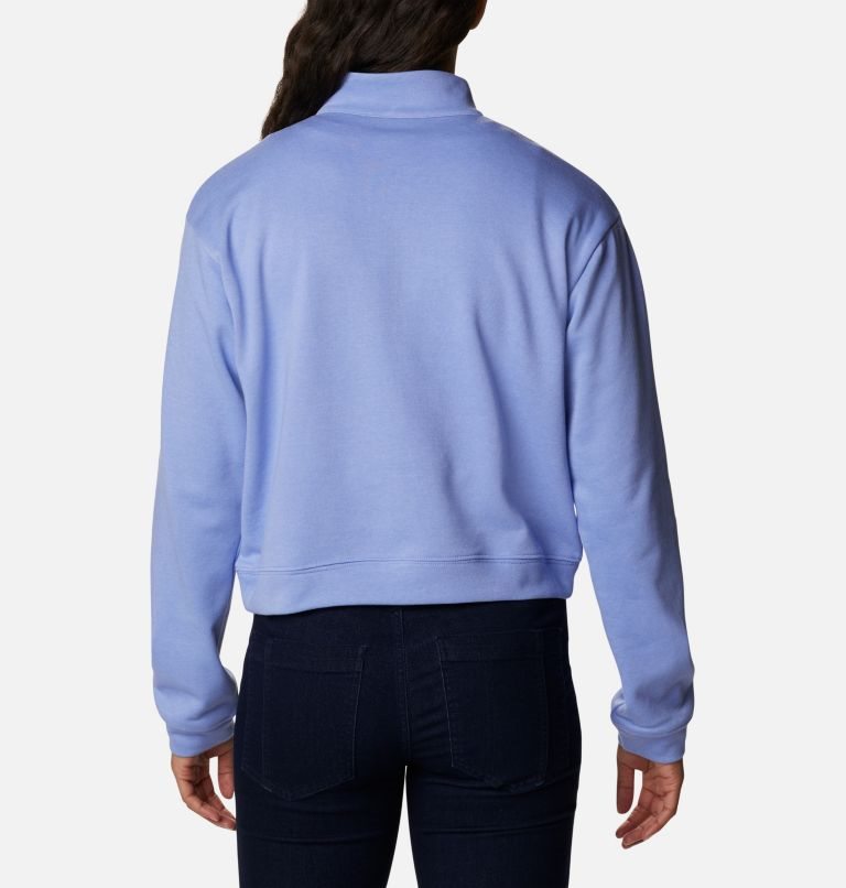 Women's Columbia Trek French Terry Half Zip Sweatshirts Light Blue | CA-FC015