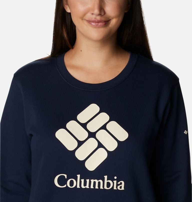 Women's Columbia Trek Graphic Crew Sweatshirts Navy | CA-FL846