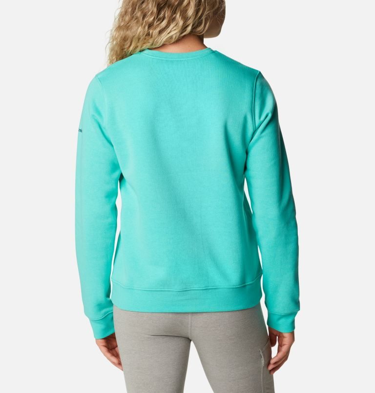 Women's Columbia Trek Graphic Crew Sweatshirts Turquoise | CA-L8A46