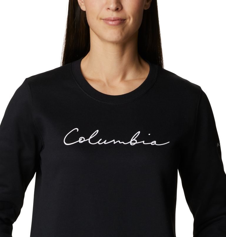 Women's Columbia Trek Graphic Crew Sweatshirts Black | CA-VL46C