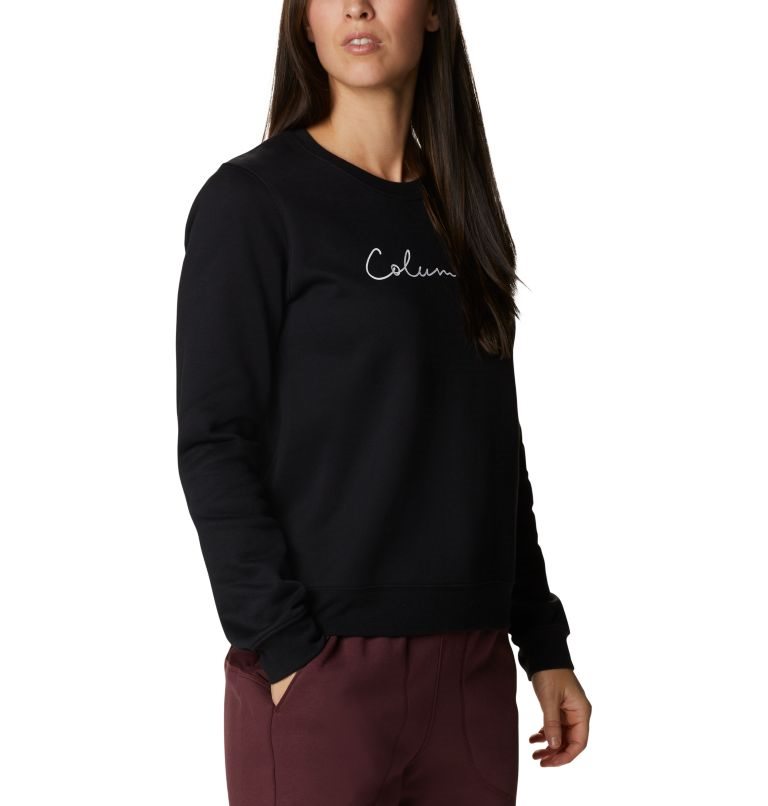 Women's Columbia Trek Graphic Crew Sweatshirts Black | CA-VL46C