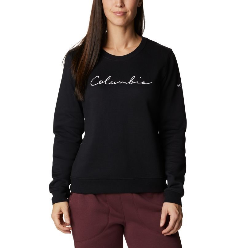 Women\'s Columbia Trek Graphic Crew Sweatshirts Black | CA-VL46C