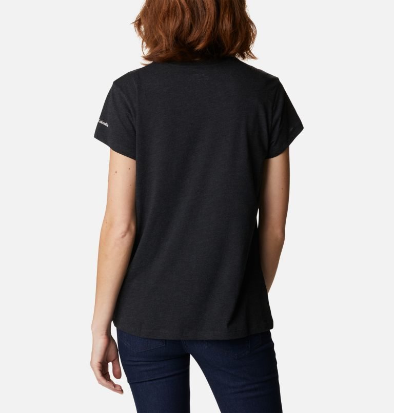 Women's Columbia Trek Short Sleeve Graphic T Shirts Black | CA-G43C8