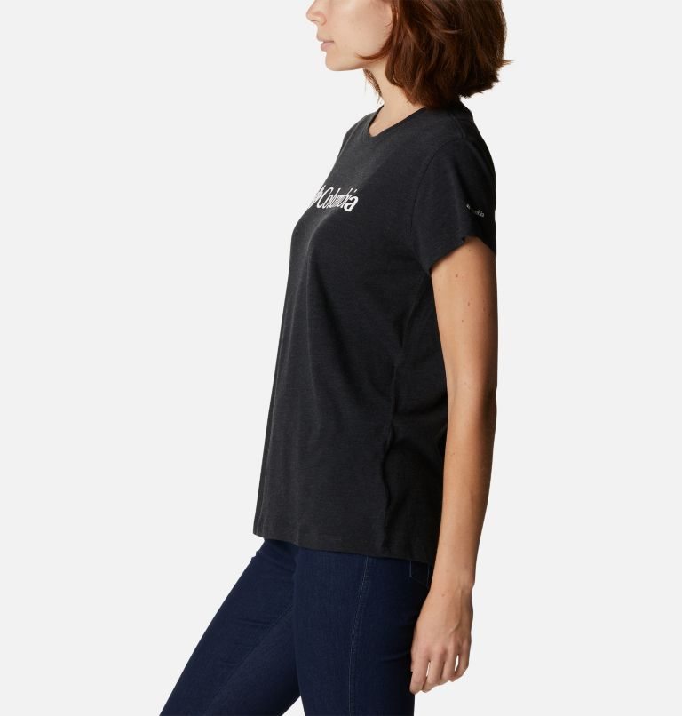 Women's Columbia Trek Short Sleeve Graphic T Shirts Black | CA-G43C8