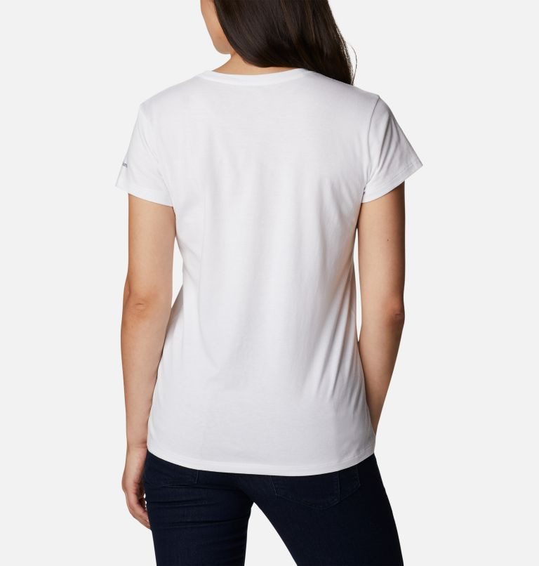 Women's Columbia Trek Short Sleeve Graphic T Shirts White | CA-S1634
