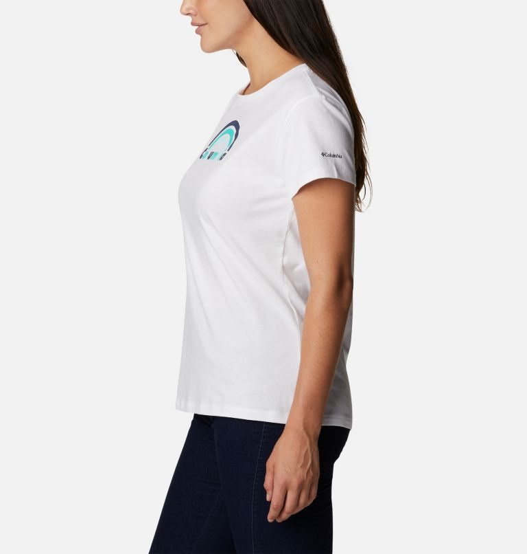 Women's Columbia Trek Short Sleeve Graphic T Shirts White | CA-S1634